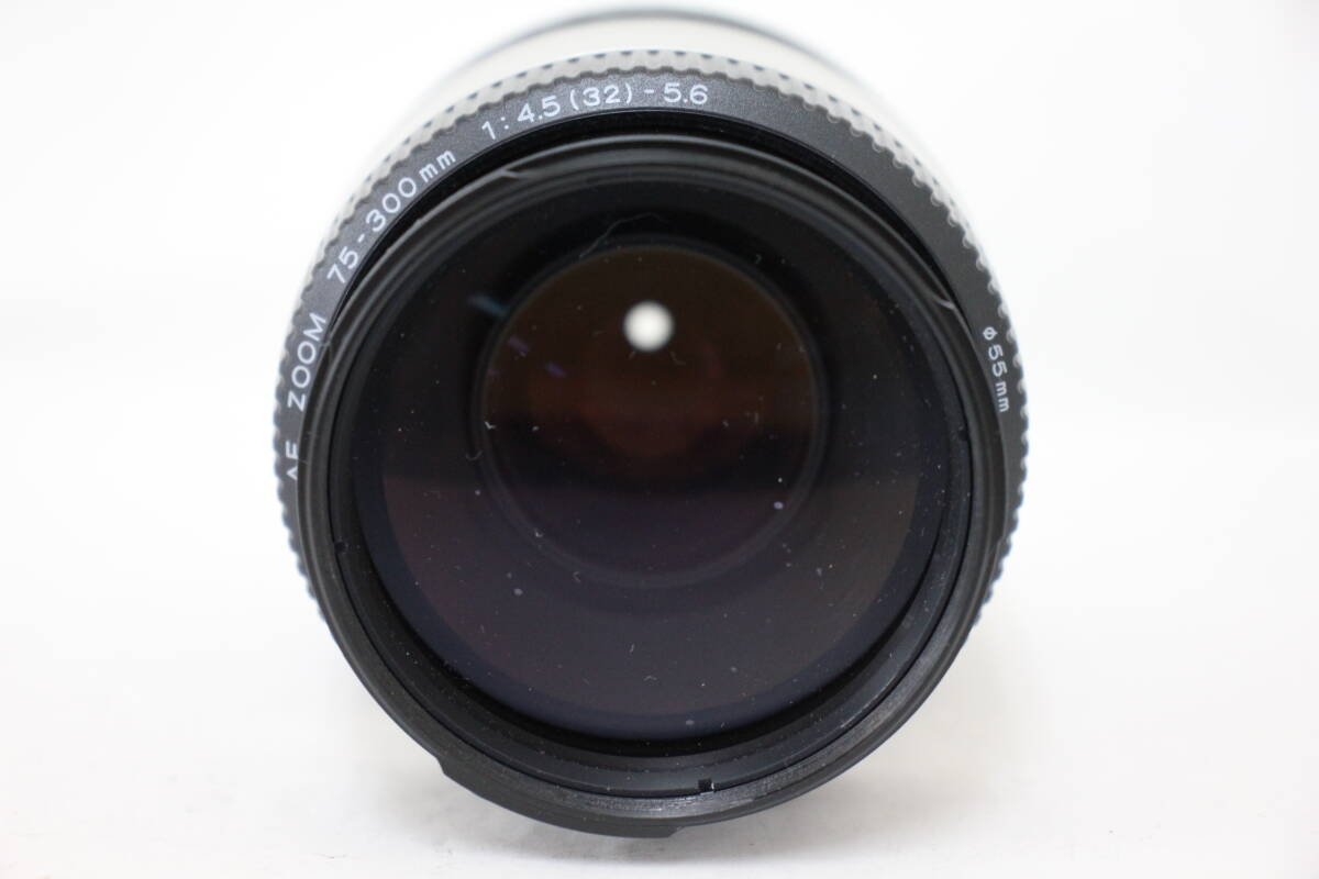 【返品保証】 【元箱付き】ミノルタ Minolta AF Zoom 75-300mm F4.5-5.6 フード 前后キャップ付き レンズ e1909