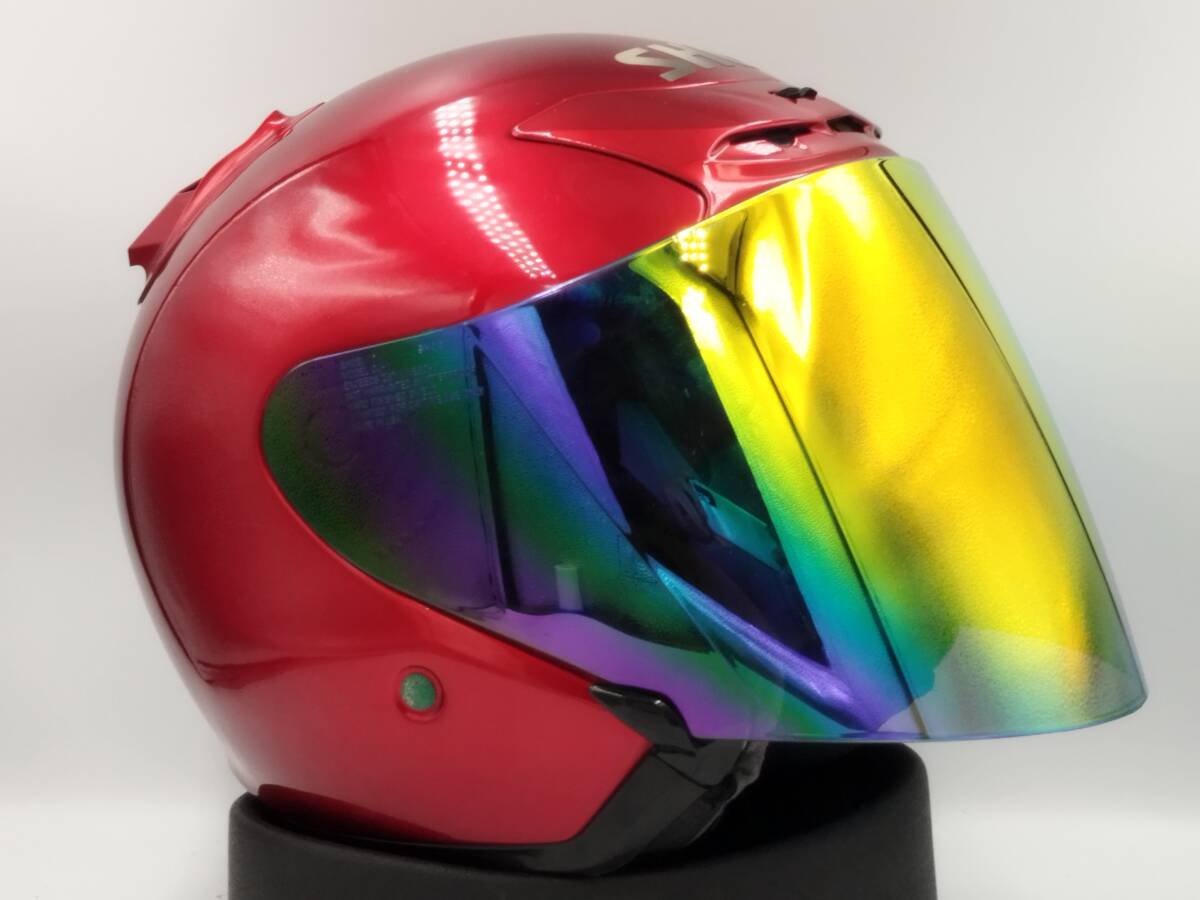 SHOEI J-FORCEⅡ キャンディアップルレッド 赤ジェットヘルメット SHOEI ショウエイ J-Force2 Jフォース2 キャンディアップル