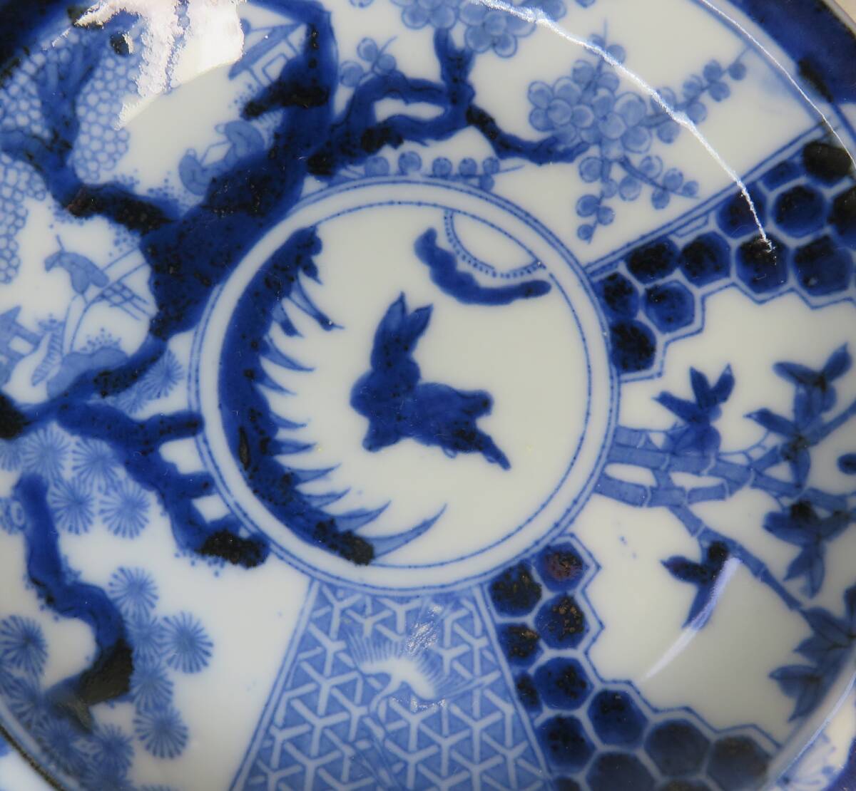染付 小皿 2枚 兎 松竹梅   ウサギ_画像6