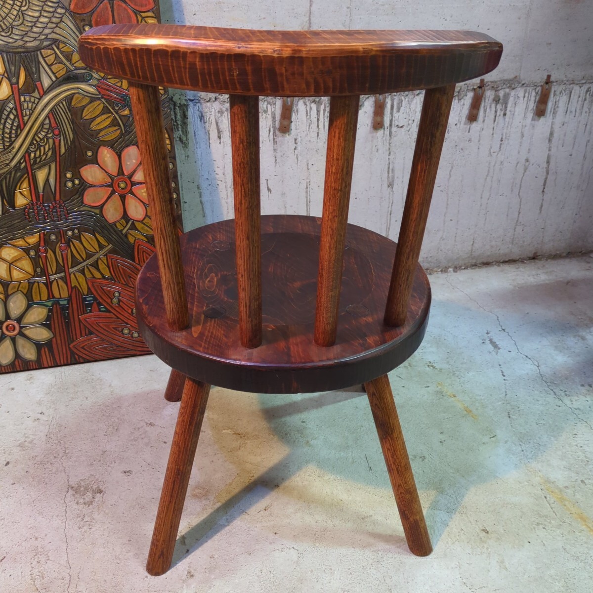 指物家具 矢澤金太郎 檜 スピンドルダイニングチェア 拭き漆 ヴィンテージ ② 指物家具 矢澤金太郎 檜 スピンドルダイニングチェア 拭き漆