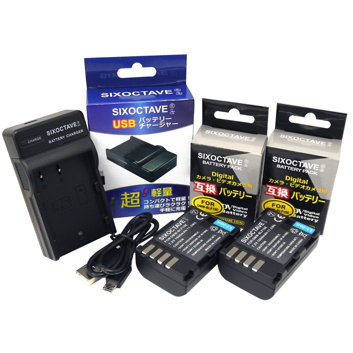 Panasonic DMW-BLF19E DMW-BLF19 対応互換バッテリー2個と互換充電器 DC-GF90 DC-GF10 DC-GF9 DMC-GF7 DMC-GM5K DMC-GM1