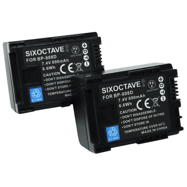  Canon BP-808 / BP-808D / BP-809 сменный аккумулятор 2 шт iVIS HF G20 iVIS HF G21 iVIS HF M31 iVIS HF M32 iVIS HF M41 iVIS HF M43