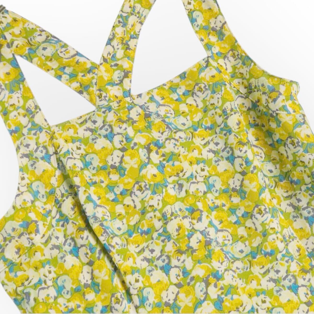 100円＠H724@ MICHEL KLEIN ワンピース 花柄 夏 ノースリーブ フレアシルエット クロスストラップ 38サイズ 夏フェミニンリゾート