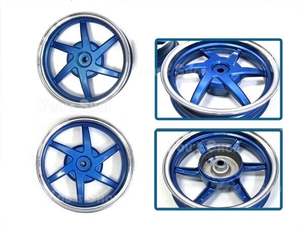 アルミホイール ライブDIO SR/ZX AF34/AF35 前后セット 青