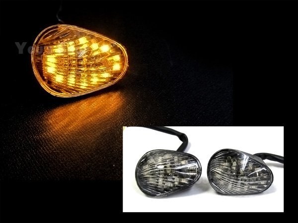バイク エアロ LED ウインカー カワサキ ZZR スモーク レンズ