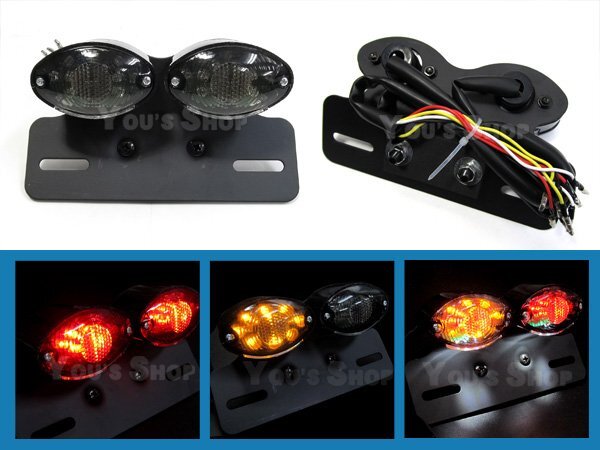 バイク LEDツインテール ホンダ HONDA ホーネット? 6発 スモーク