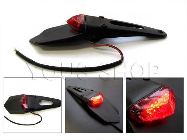 バイク テール LEDエンデューロテールランプ レッドレンズ