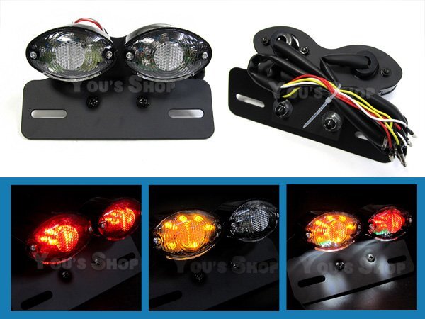 バイク LEDツインテール スズキ SUZUKI GT380 6発クリア 新品