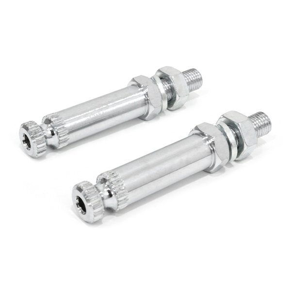 ю 【メール便】 KAWASAKI RSカスタム メッキ ウインカーステー 〈汎用〉 大型/小型ウインカー取り付け可 M10×1.25 2本 セット スチール制