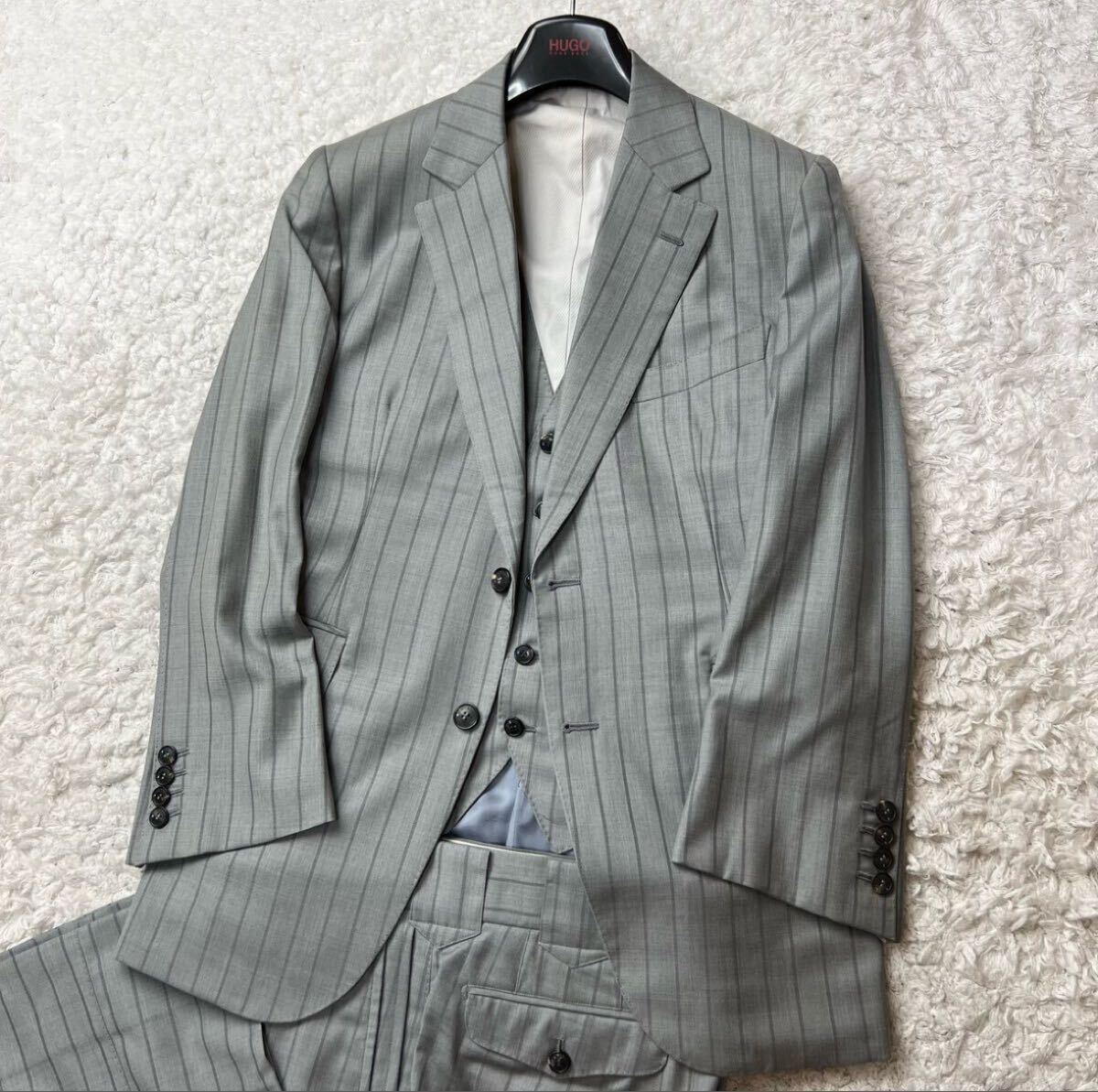  костюм из трех частей заказ bi спица do-meruDORMEUIL AMADEUS серый полоса одиночный рыба мышь общий стежок 