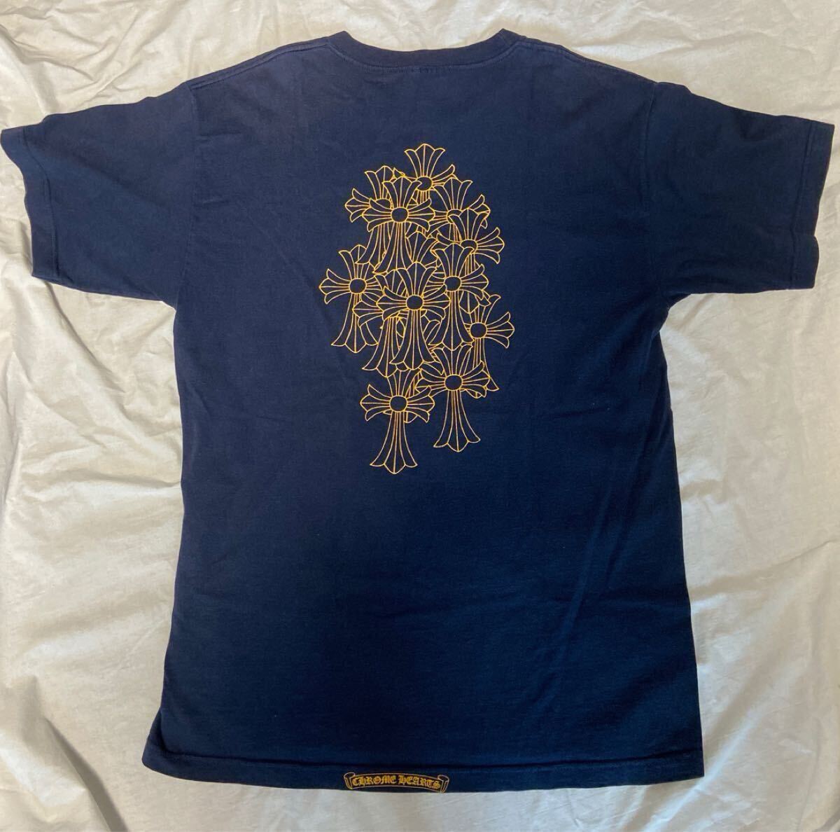 L クロムハーツ　セメタリー クロス　ホースシュー　90s オールド　OLD ポケット　Tシャツ　ネイビー　紺　正規(guī)品　半袖