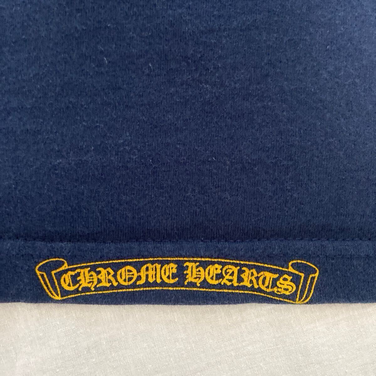 L クロムハーツ　セメタリー クロス　ホースシュー　90s オールド　OLD ポケット　Tシャツ　ネイビー　紺　正規(guī)品　半袖