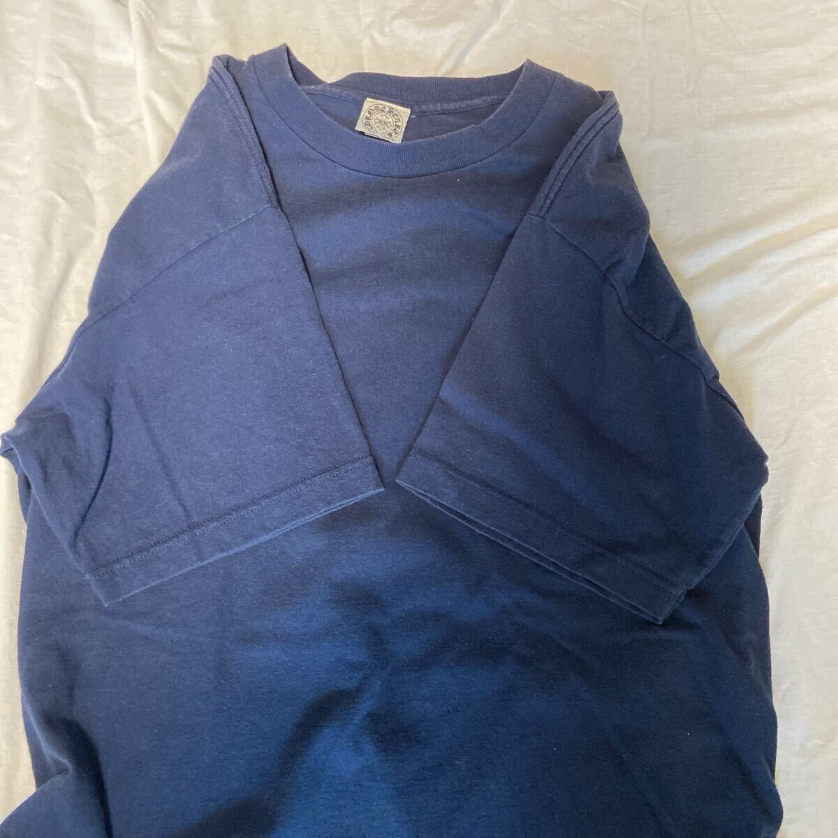 L クロムハーツ　セメタリー クロス　ホースシュー　90s オールド　OLD ポケット　Tシャツ　ネイビー　紺　正規(guī)品　半袖