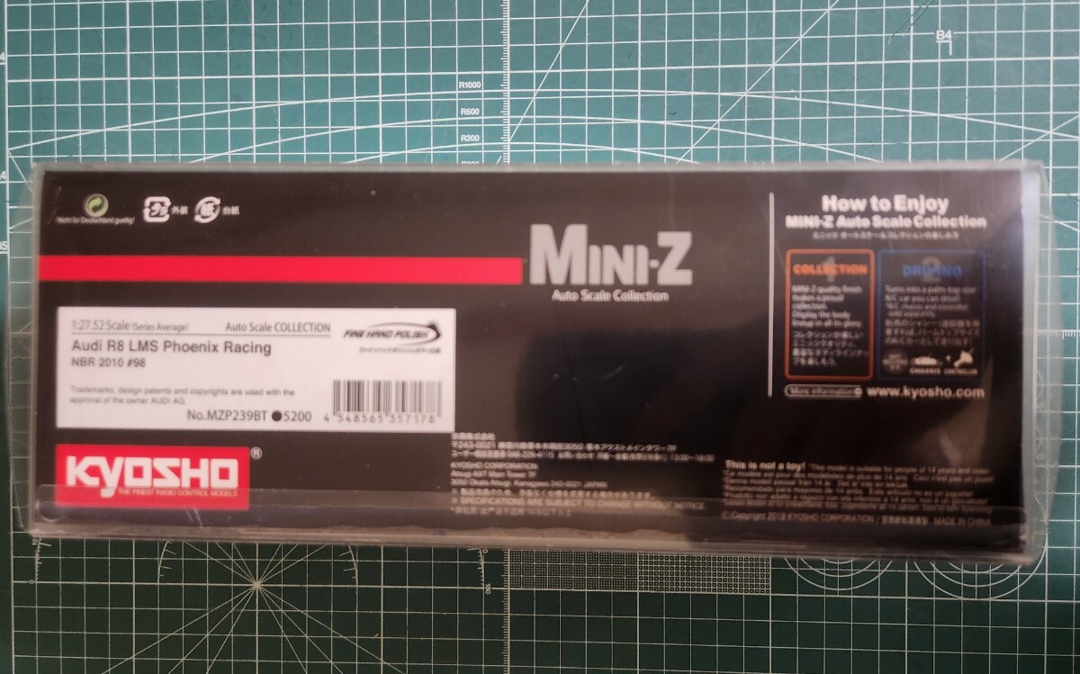 京商　ミニッツ MINI-Z　オートスケール コレクション　Audi R8 LMS Phoenix Racing MZP239BT / アウディ