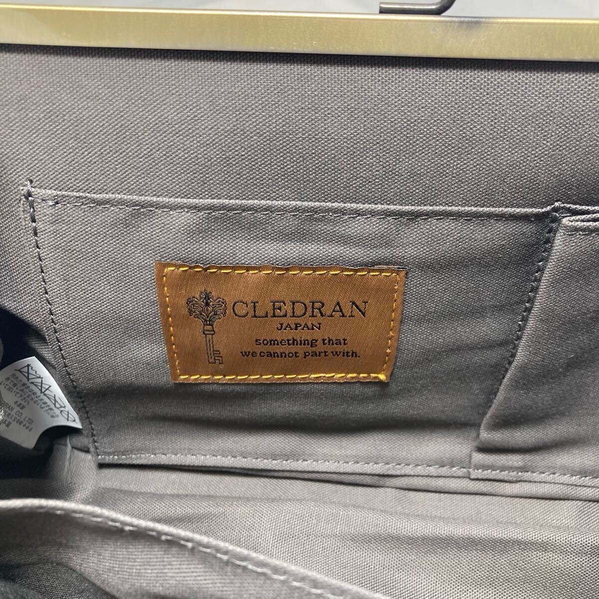 55-73 CLEDRAN がま口 ショルダーバッグ レザー　シャンパンブラウン_画像7