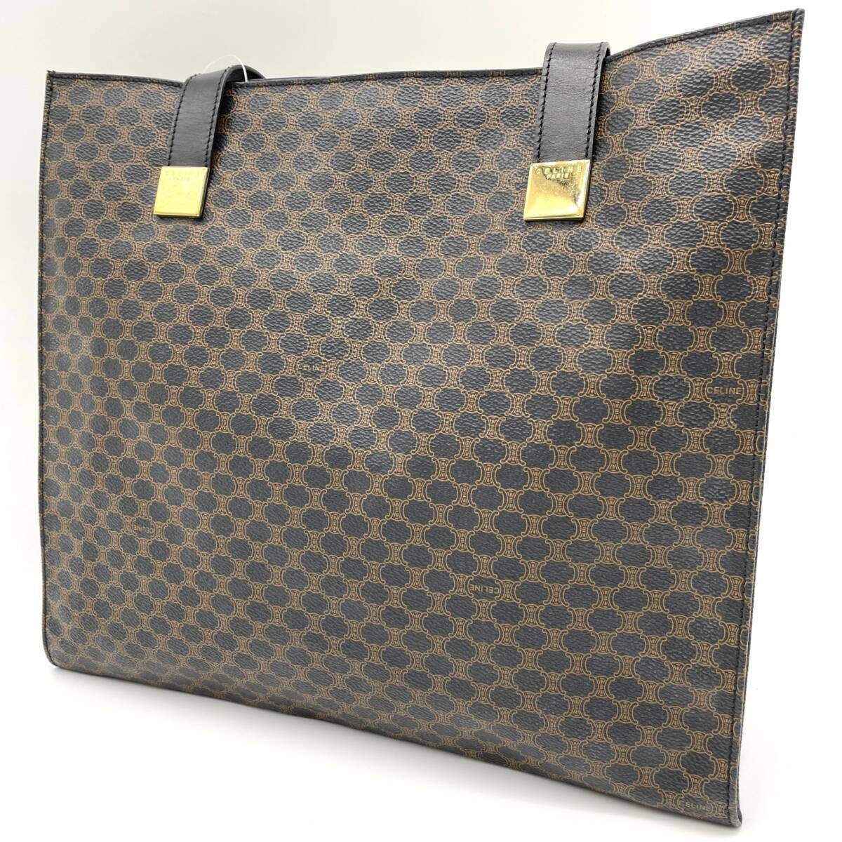 CELINE セリーヌ MC98/2 トートバッグ マカダム柄 ブラック ゴールド金具