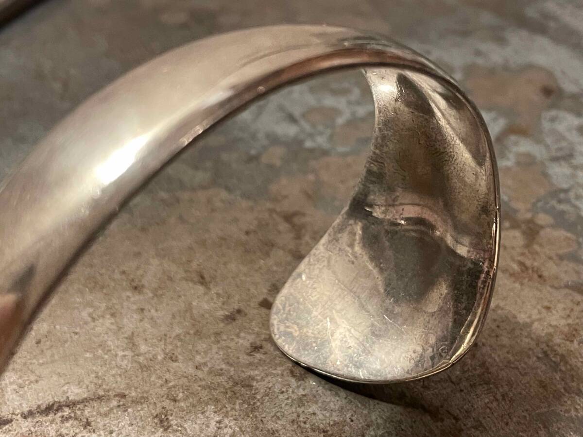 60s ヴィンテージ UNKNOWN バングル SILVER925 アシンメトリー ビンテージ 銀制 メキシカンジュエリー Fabulous