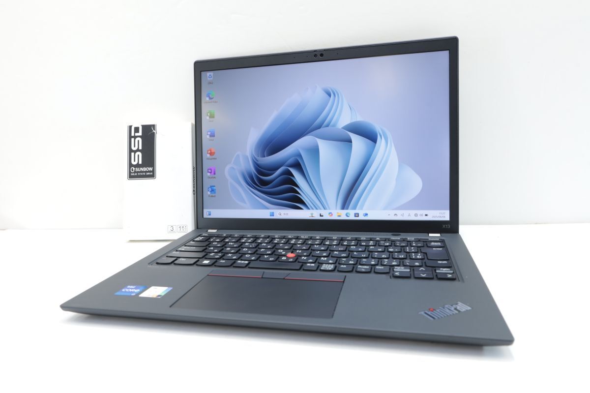美品 年式2022 13型 Lenovo ThinkPad X13 Gen2 メモリ16GB 第十一世代 i7 1165G7 NVMe SSD512GB Office ノートパソコン Windows11 16066