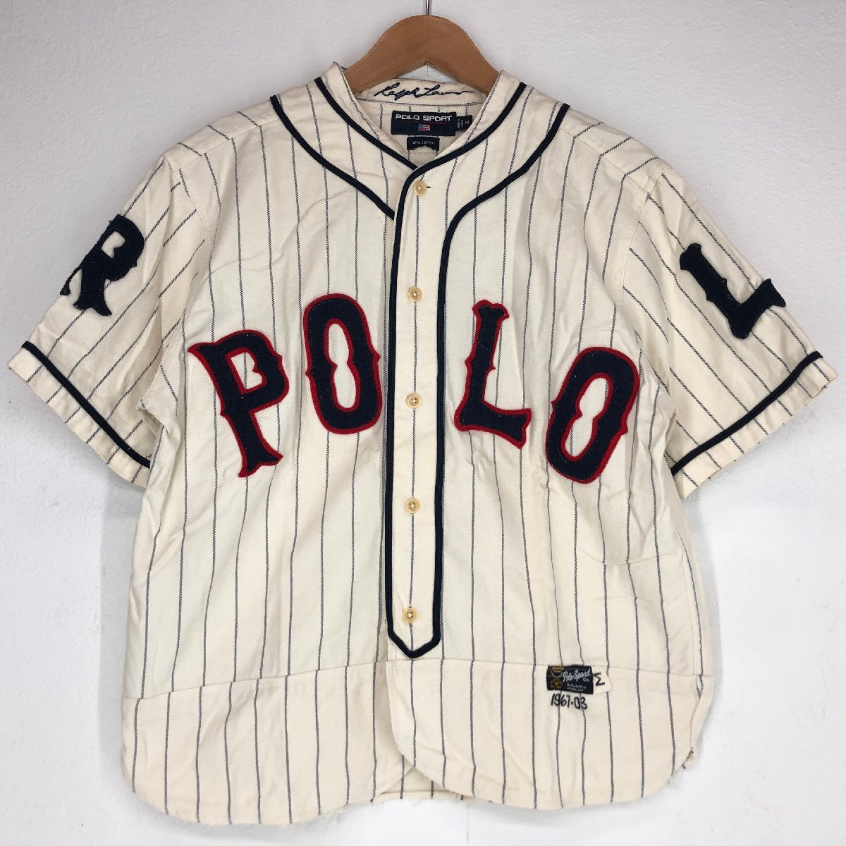 90s POLO SPORT RALPH LAUREN ポロスポーツ ラルフローレン 36周年 ベースボールシャツ SIZE: M ホワイト ヴィンテージ MH632025060402