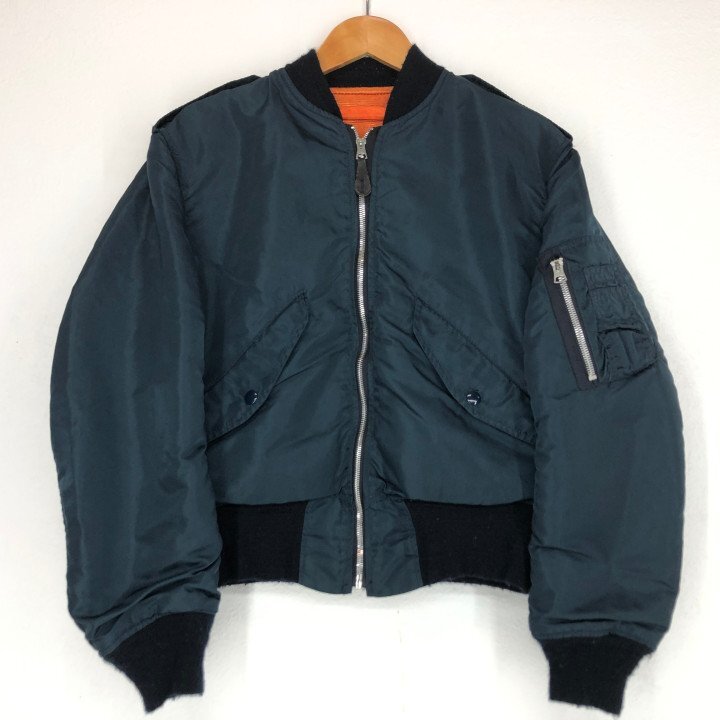 ALPHA INDUSTRIES アルファ インダストリーズ USA制 MA-1 フライトジャケット IDEAL ZIP SIZE: S ネイビー ヴィンテージ MH632025060212