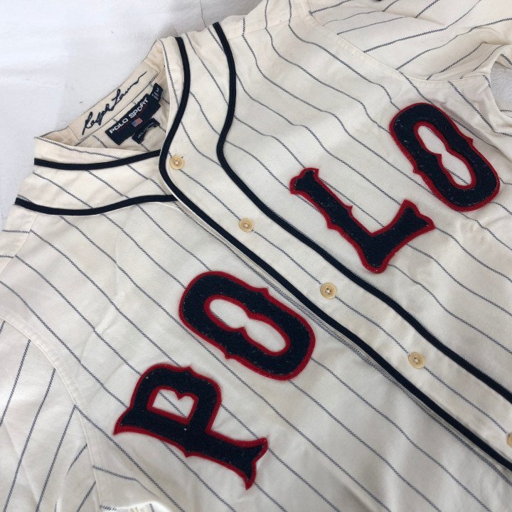 90s POLO SPORT RALPH LAUREN ポロスポーツ ラルフローレン 36周年 ベースボールシャツ SIZE: M ホワイト ヴィンテージ MH632025060402