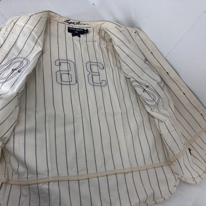 90s POLO SPORT RALPH LAUREN ポロスポーツ ラルフローレン 36周年 ベースボールシャツ SIZE: M ホワイト ヴィンテージ MH632025060402