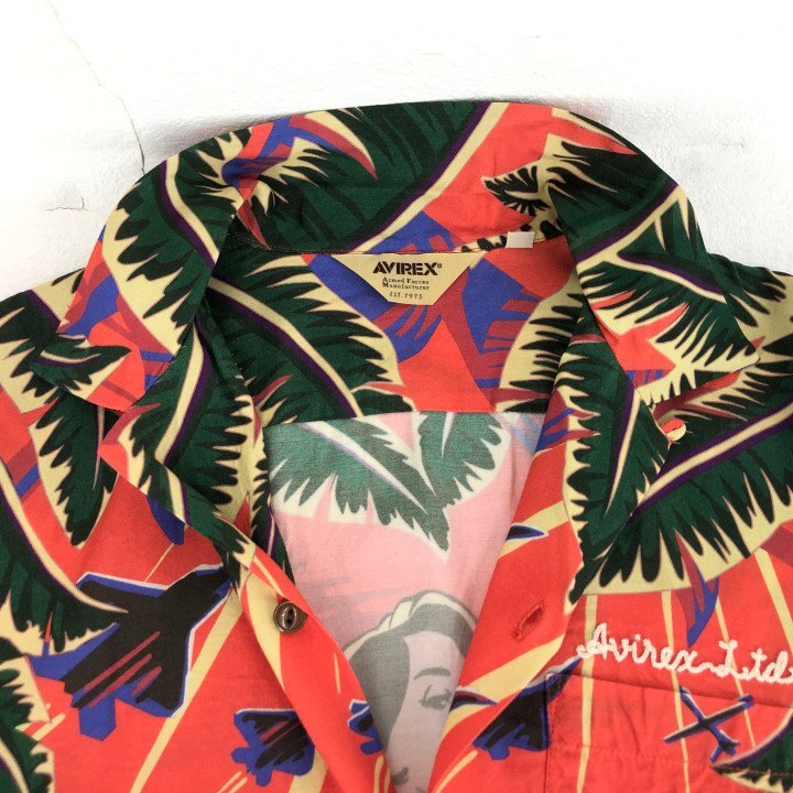 AVIREX アヴィレックス グラフィック アロハシャツ 6115118 SIZE: XL オレンジ/ブルー MH632025061617