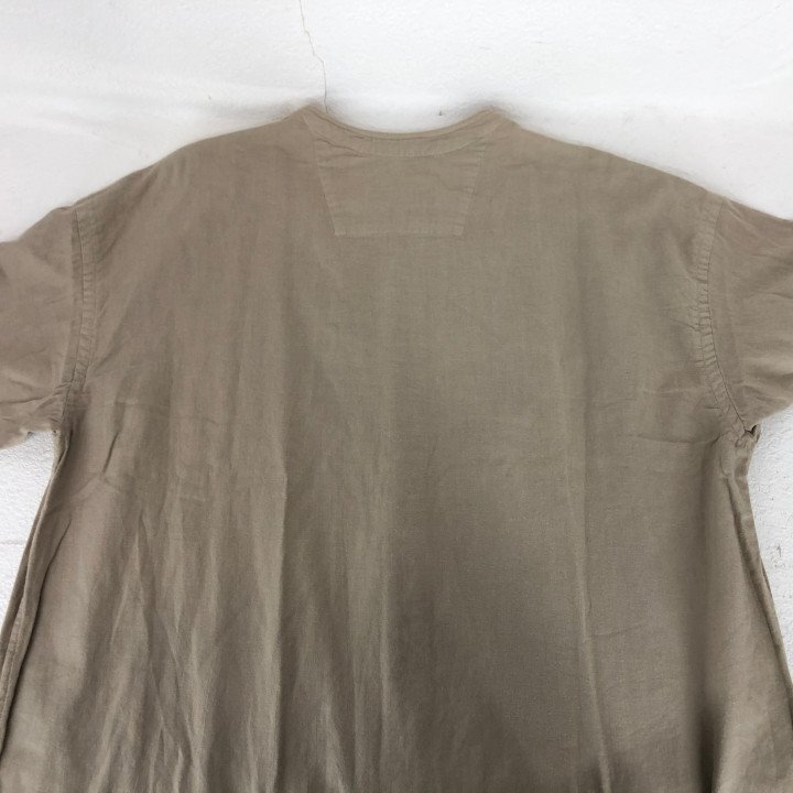 RINEN リネン ノーカラー コットン ロングシャツワンピース SIZE: FREE ベージュ LH632025061618_画像9