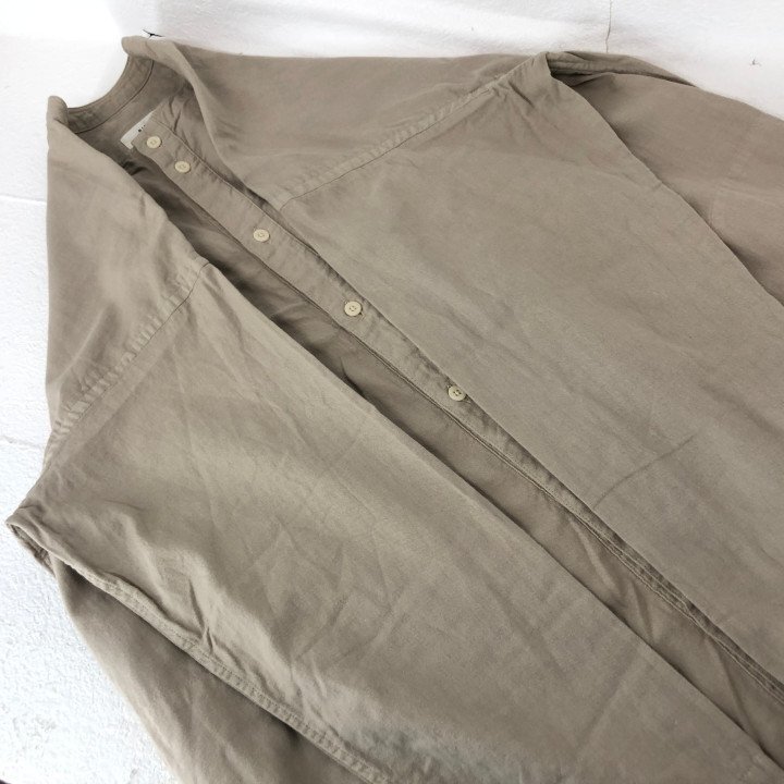 RINEN リネン ノーカラー コットン ロングシャツワンピース SIZE: FREE ベージュ LH632025061618_画像4