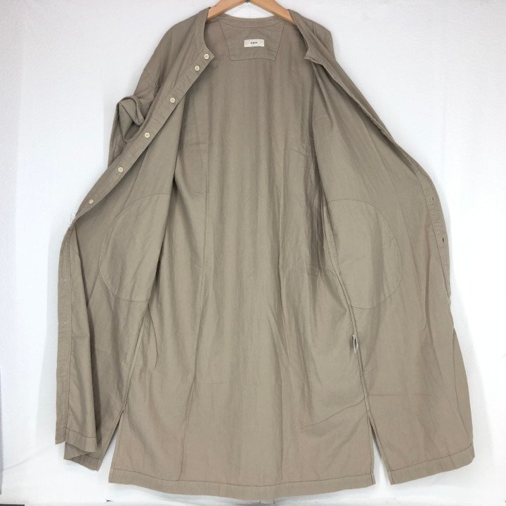 RINEN リネン ノーカラー コットン ロングシャツワンピース SIZE: FREE ベージュ LH632025061618_画像8