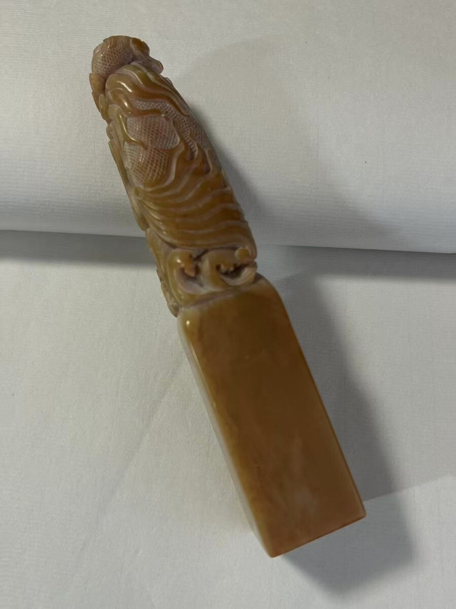 中国 書道具 篆刻 玉石寿山石芙蓉石 月に蝙蝠刻 印材 C R6650E