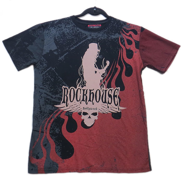 【特価！送料無料！】hollywood ROCK HOUSE ロックハウス ロックＴシャツ 半袖 Tシャツ カラー：ブラック サイズ：M_画像1