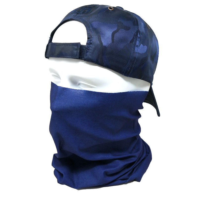 ストレッチ素材チューブマスク《S187》 バフマスク　ネイビー　BUFF MASK バイク?アウトドア?ジョギング?日焼け?花粉対策