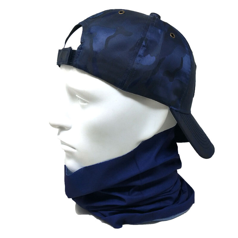 ストレッチ素材チューブマスク《S187》 バフマスク　ネイビー　BUFF MASK バイク?アウトドア?ジョギング?日焼け?花粉対策