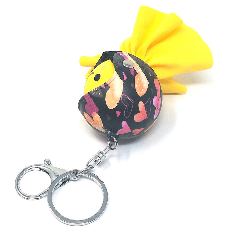 てるぼう＆ヘルメットキーホルダーセット『ハート』　雨　梅雨　てるてる坊主 ［TKC-52］