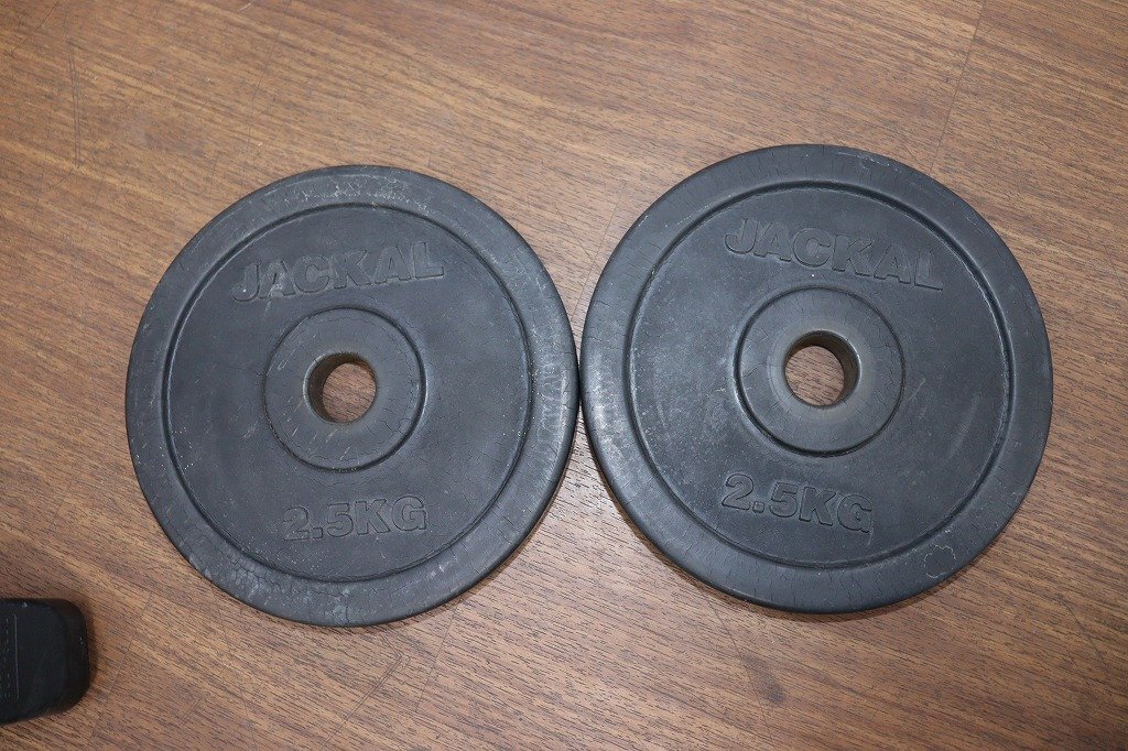 【引取限定】J6643◆BODY SOLID/JACKAL◆プレートツリー?ダンベルプレート?シャフトセット◆2.5kg×2枚◆シャフト180cm◆徑28mm