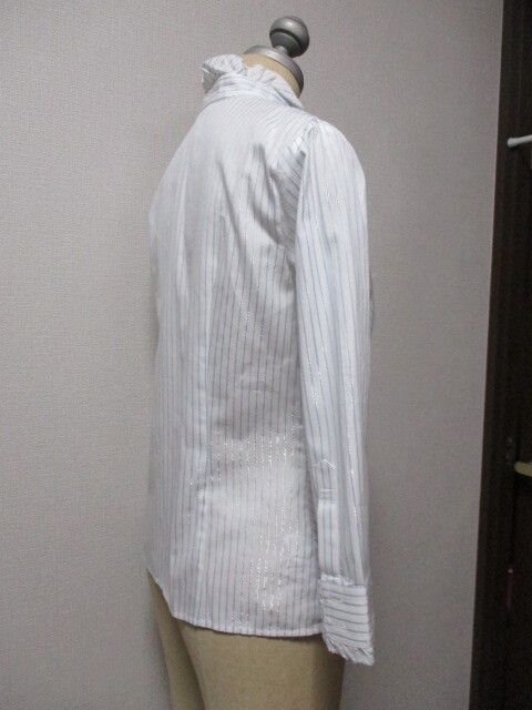 KUMIKYOKU　白ブルーストライプに光るシルバー★シャツ～カットソー_画像6