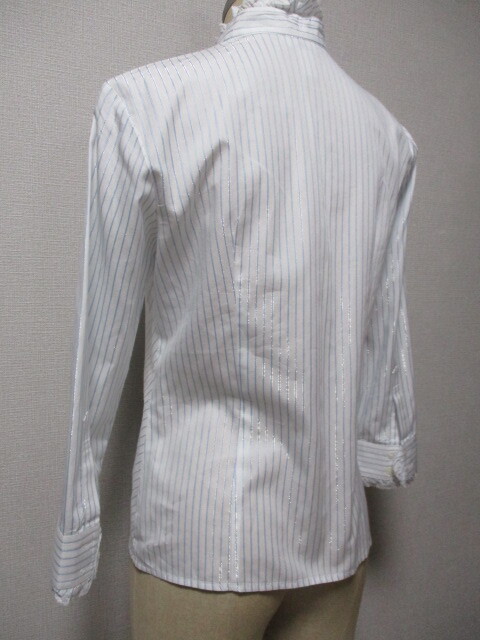 KUMIKYOKU　白ブルーストライプに光るシルバー★シャツ～カットソー_画像5