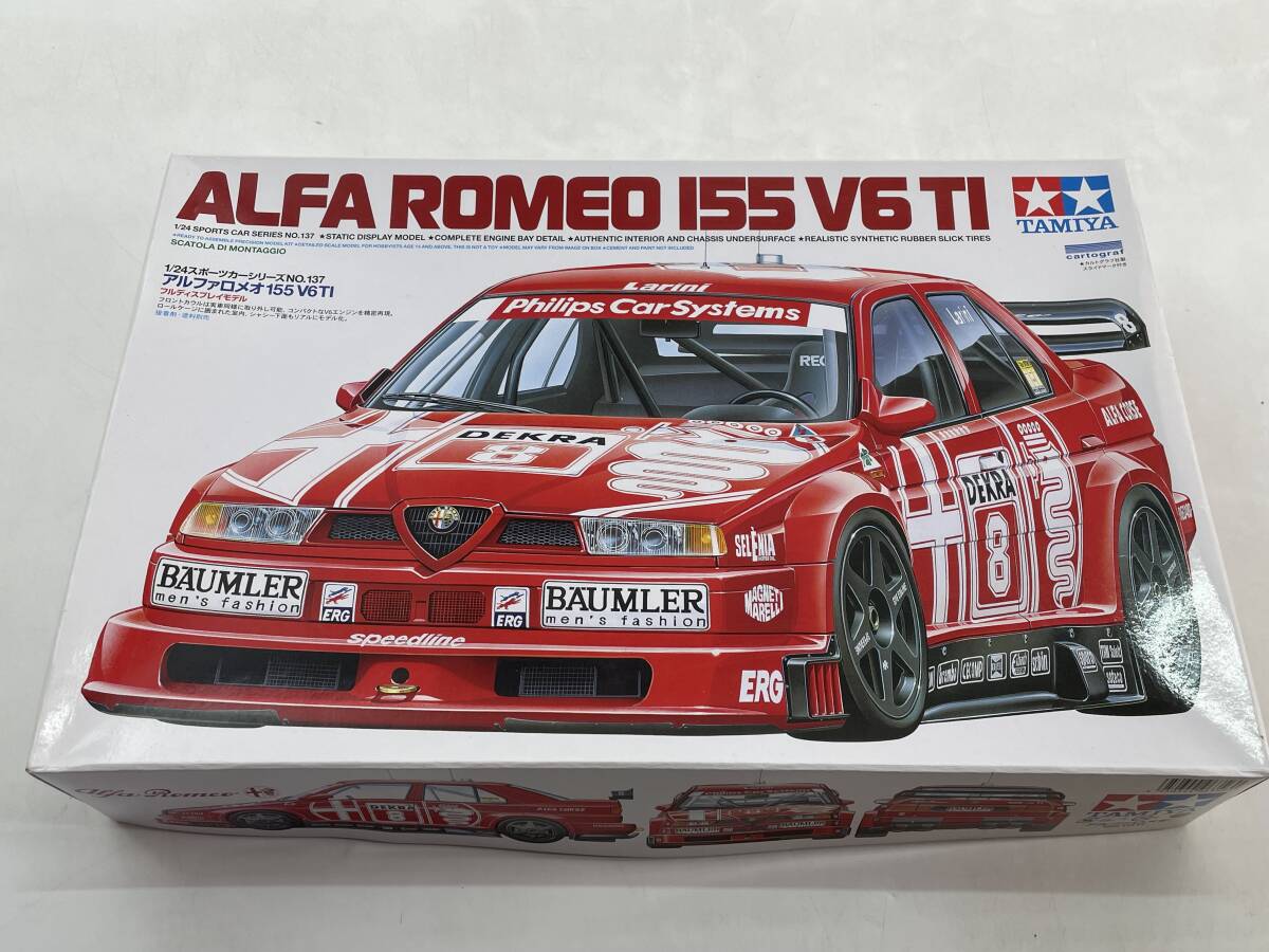 ★【同梱不可】未組立品 タミヤ 1/24 スポーツカーシリーズNO.137 アルファロメオ 155 V6TI フルディスプレイモデル