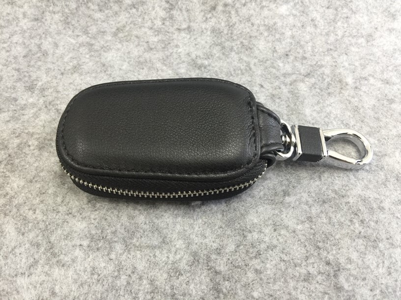 三菱 キーケース スマートキーケース 自動車 カラビナ付き キーホルダー 収納 キーカバー キーリング キーチェーン ブラック_画像2