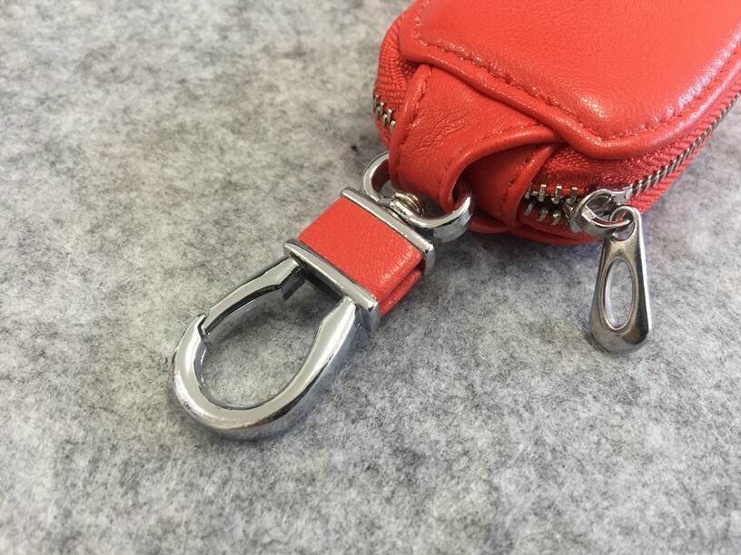 三菱 キーケース スマートキーケース 自動車 カラビナ付き キーホルダー 収納 キーカバー キーリング キーチェーン レッド_画像5