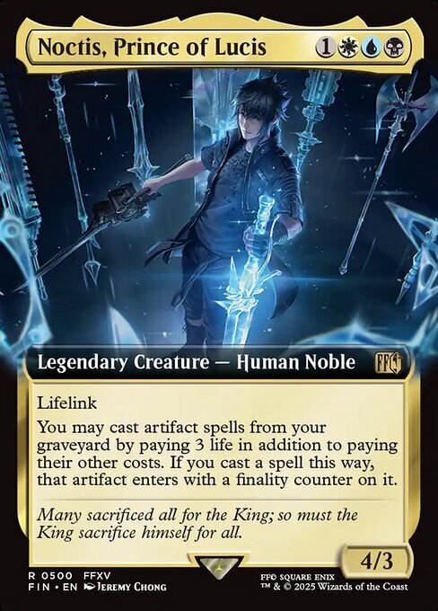 MTG # золотой / английская версия # {(500){rusis. .., Noctis /Noctis, Prince of Lucis}^ повышение искусство ^ FIN золотой R