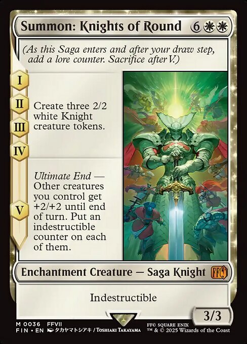 MTG # белый / английская версия # {(036){..: Nights ob раунд /Summon: Knights of Round} Final Fantasy FIN белый R