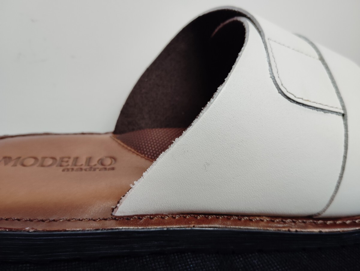  новый товар MadrasMODELLO26cm~26.5cm мир первый. COVEROSS обработка серии мужской кожа сандалии ma гонг s натуральная кожа натуральная кожа белый 