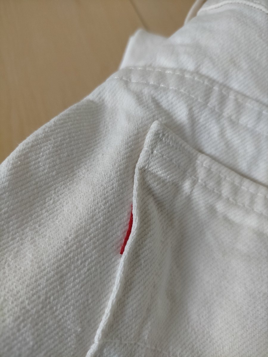 美品 90s ビンテージ 93年 USA製 Levi's 510-0251 リーバイス ホワイトデニムパンツ W33L34 ボタン裏525 イレギュラー品★501505ジーンズ_画像5