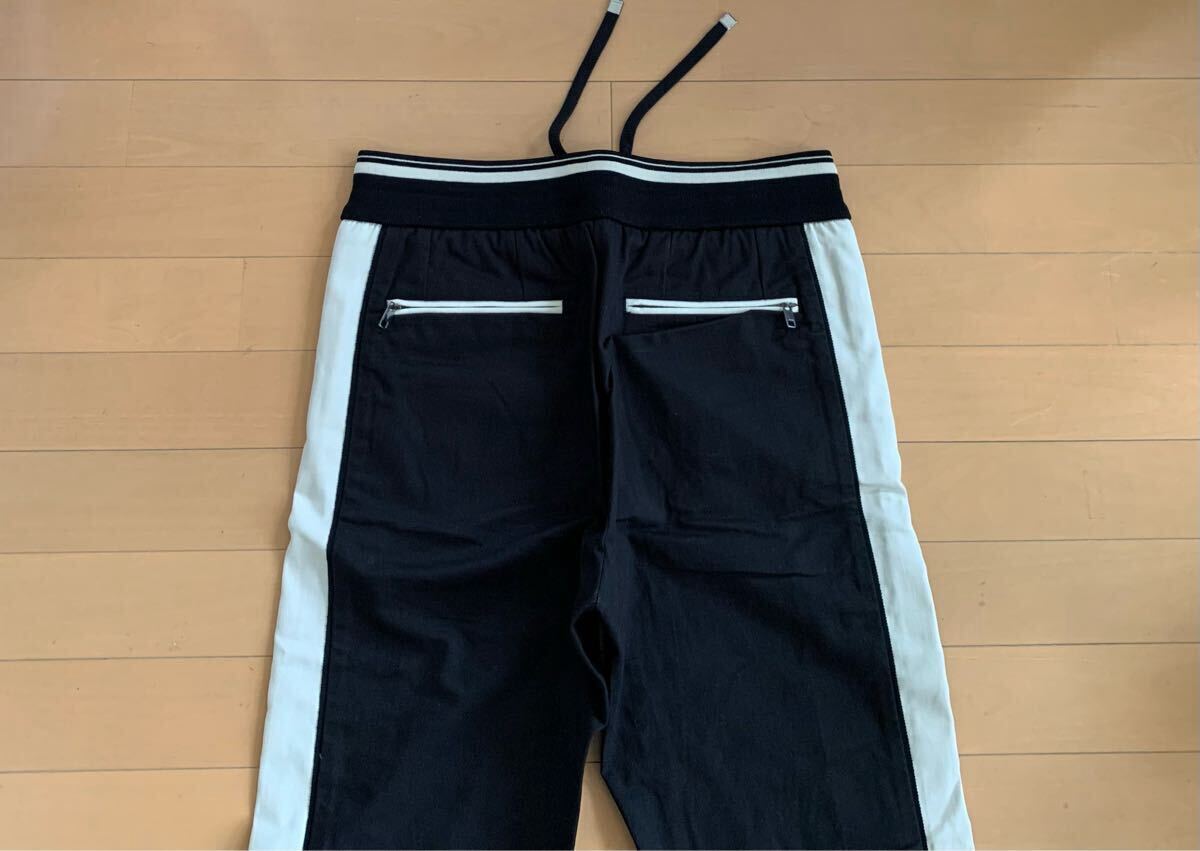 ドルチェ&ガッバーナ DG 黒 STRETCH デザイン ジョガー イージー スウェット パンツ デニム ジーンズ 綺麗