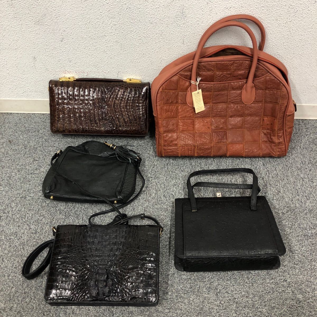 ★F04486/ハンドバッグ/ショルダーバッグ/ボストンバッグ 等/オーストリッチ/クロコダイル/パイソン 等/まとめて/計(jì)13點(diǎn)セット