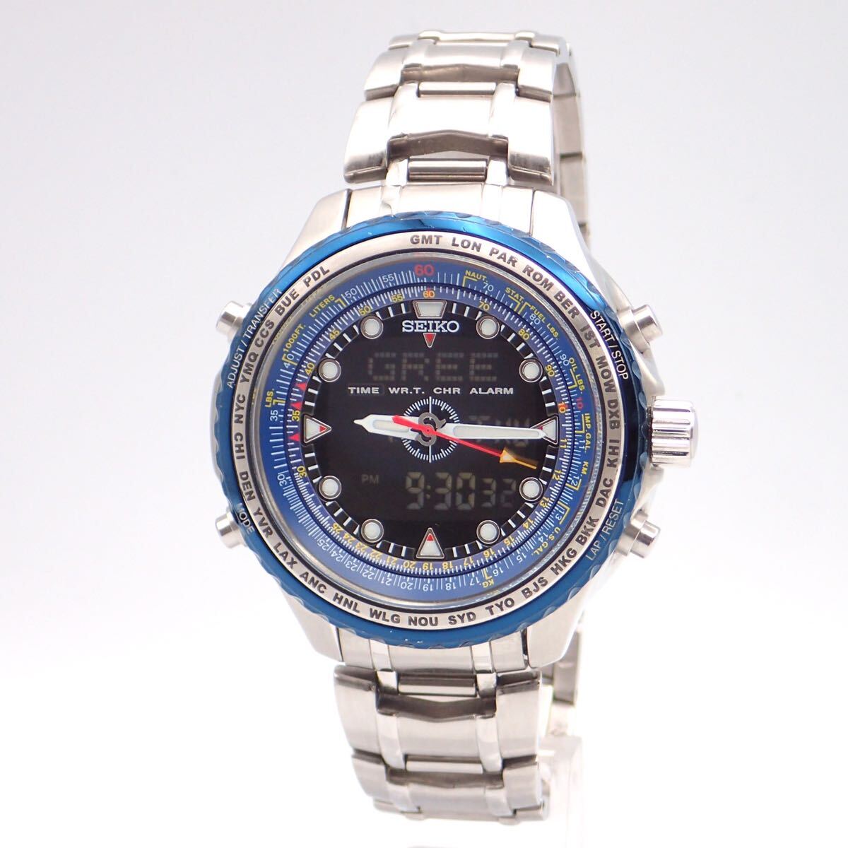 お04177/SEIKO セイコー/プロスペックス/スカイプロフェッショナル/クオーツ/メンズ腕時計/デジアナ/H023-0010