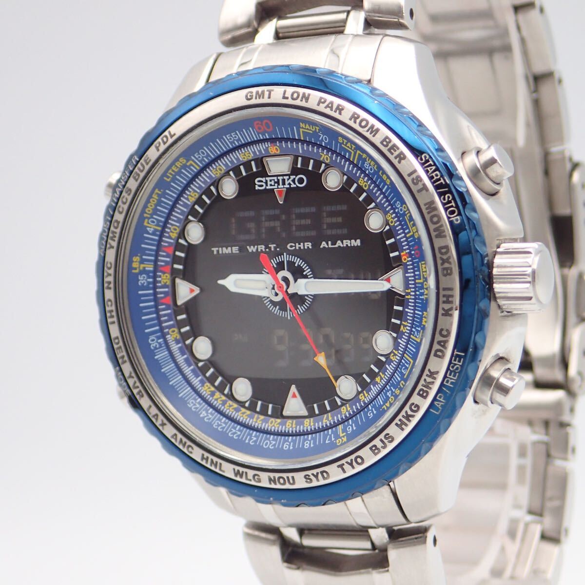 お04177/SEIKO セイコー/プロスペックス/スカイプロフェッショナル/クオーツ/メンズ腕時計/デジアナ/H023-0010