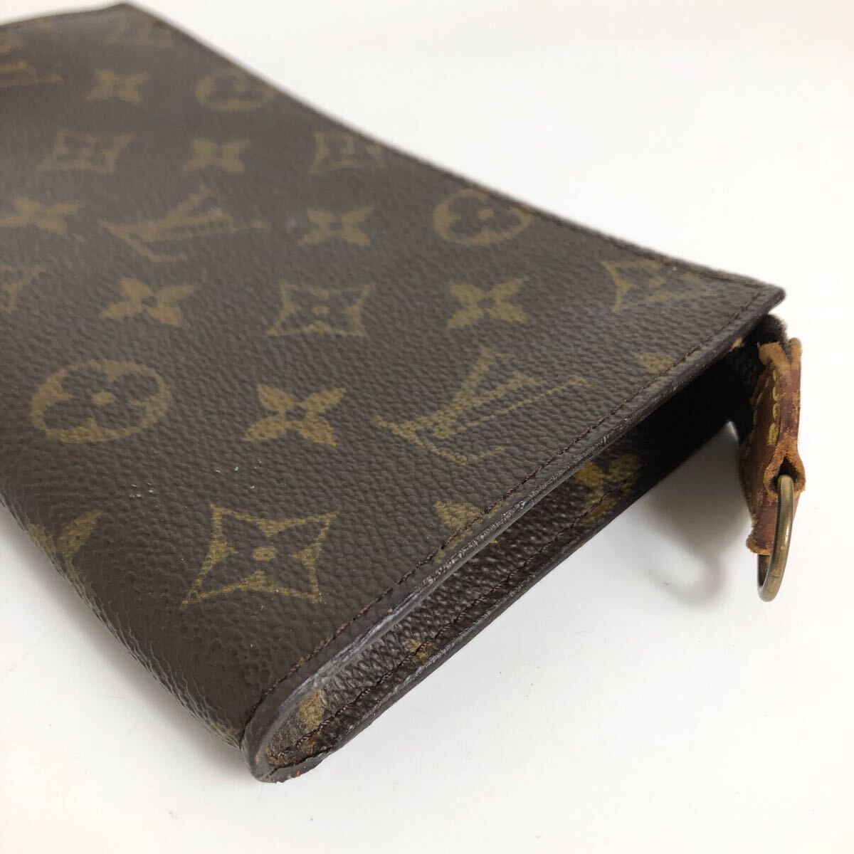 *8D372/Louis Vuitton Louis Vuitton / ковш приложен сумка / сумка / принадлежности /LV Logo / монограмма / Gold металлические принадлежности / Brown / чай 
